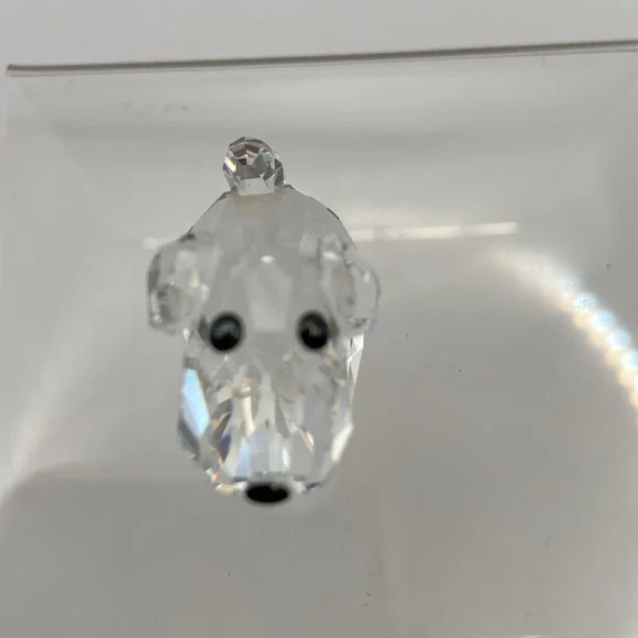 Swarovski Crystal Dog Figurine On Mirror Base - Picture 10 of 12